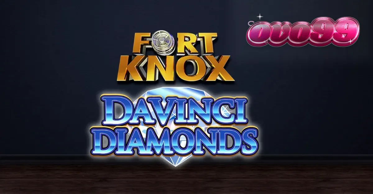 Tampilan visual slot Fort Knox Da Vinci Diamonds dengan elemen seni Renaisans dan brankas emas.
