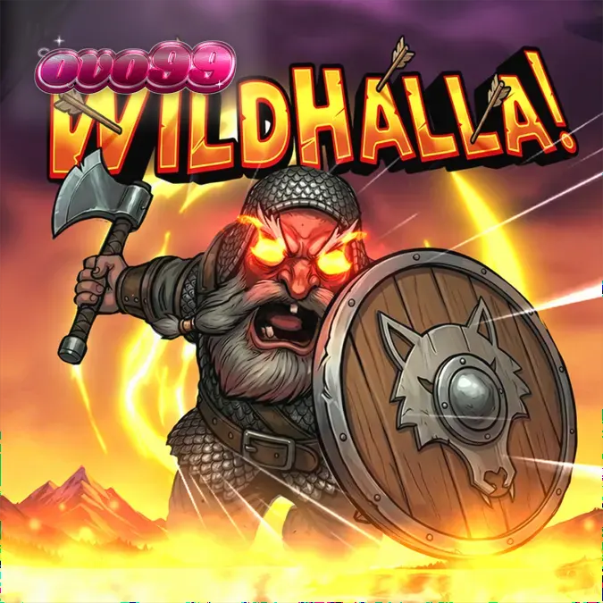Tampilan visual slot Wildhalla dengan latar belakang kapal Viking dan simbol liar.